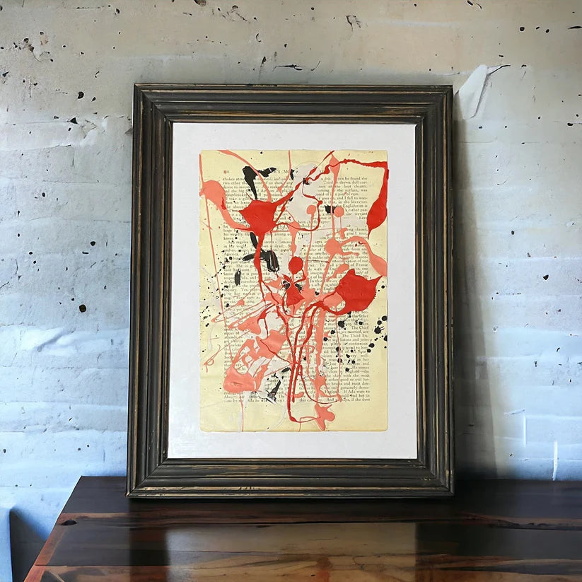 Abstract Mixed Media Painting 'LOVE STORIES SIGNED #1' - Mixed Media Abstract Art Painting Sam Lewis