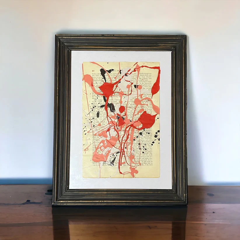 Abstract Mixed Media Painting 'LOVE STORIES SIGNED #1' - Mixed Media Abstract Art Painting Sam Lewis