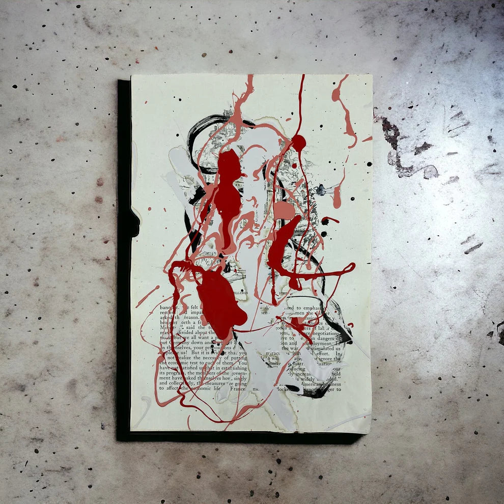 Abstract Mixed Media Painting 'LOVE STORIES SIGNED #20' - Mixed Media Abstract Art Painting Sam Lewis