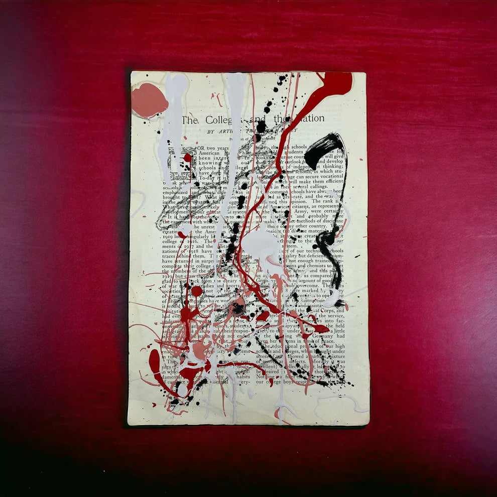 Abstract Mixed Media Painting 'LOVE STORIES SIGNED #25' - Mixed Media Abstract Art Painting Sam Lewis