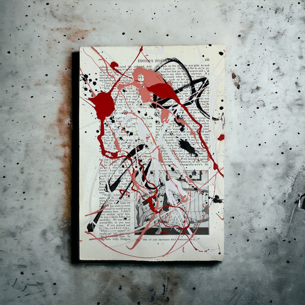 Abstract Mixed Media Painting 'LOVE STORIES SIGNED #28' - Mixed Media Abstract Art Painting Sam Lewis