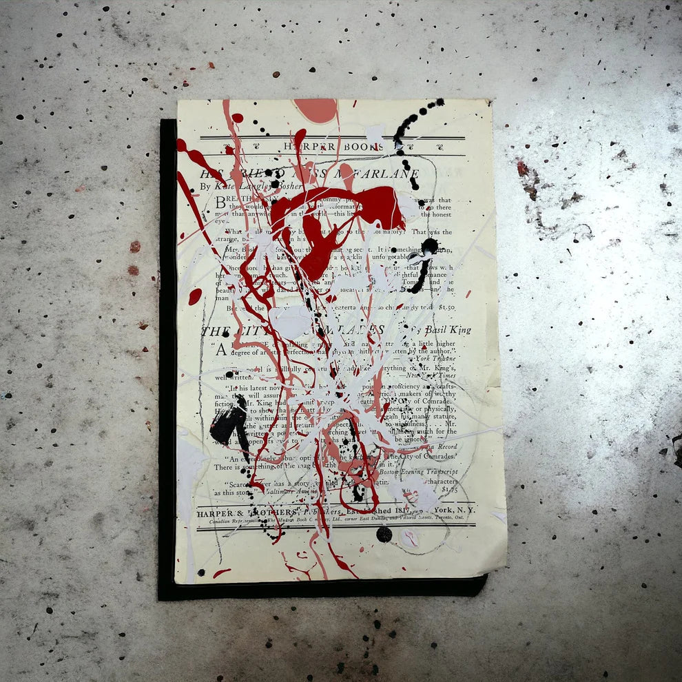 Abstract Mixed Media Painting 'LOVE STORIES SIGNED #4' - Mixed Media Abstract Art Painting Sam Lewis