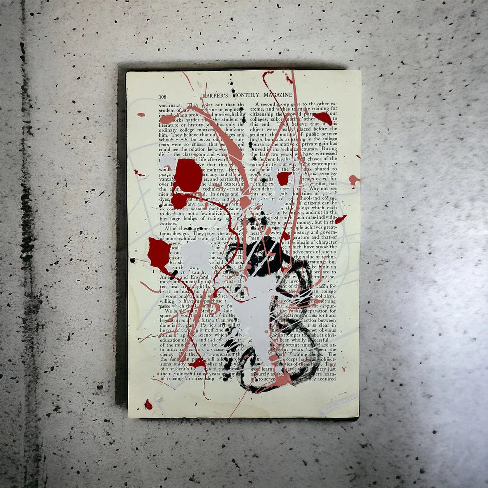 Abstract Mixed Media Painting 'LOVE STORIES SIGNED #7' - Mixed Media Abstract Art Painting Sam Lewis