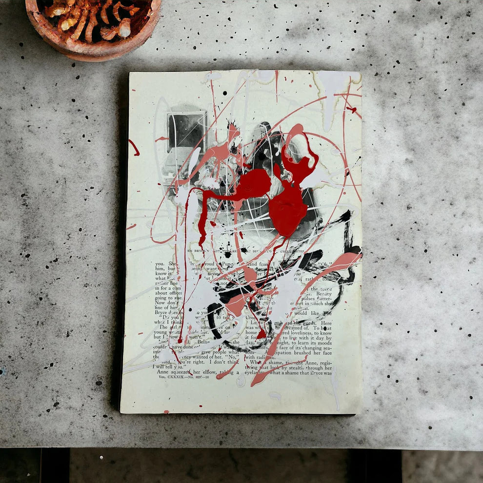 Abstract Mixed Media Painting 'LOVE STORIES SIGNED #8' - Mixed Media Abstract Art Painting Sam Lewis