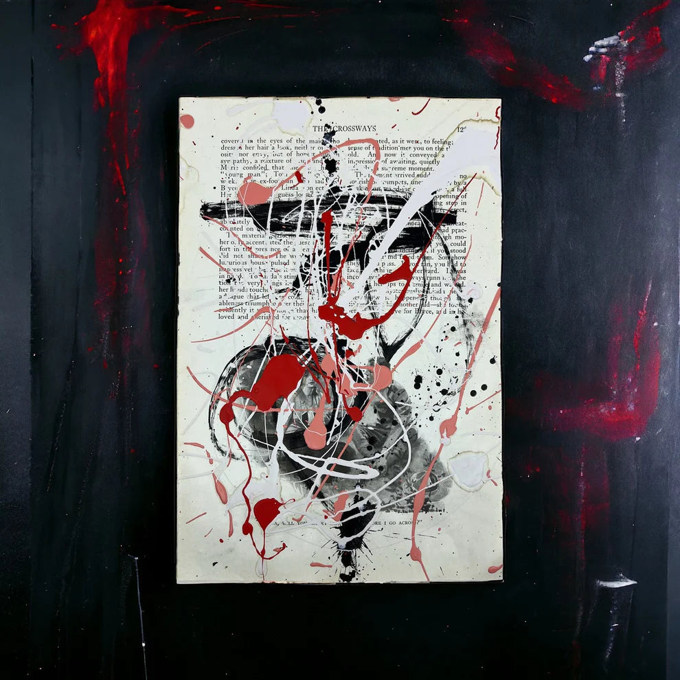 Abstract Mixed Media Painting 'LOVE STORIES SIGNED #9' - Mixed Media Abstract Art Painting Sam Lewis