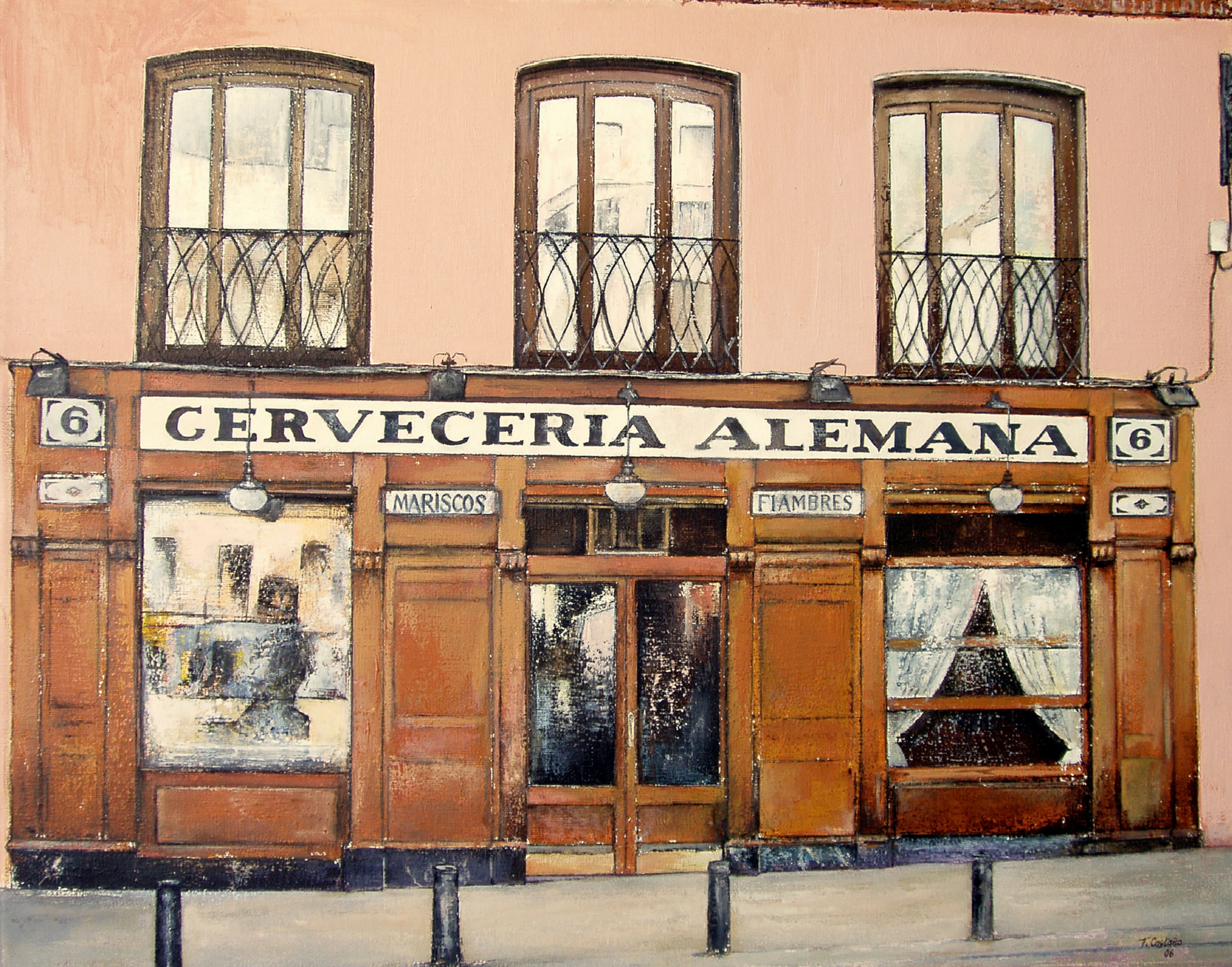 Landscape Oil Painting 'CERVECERÍA ALEMANA- MADRID' Tomas Castano