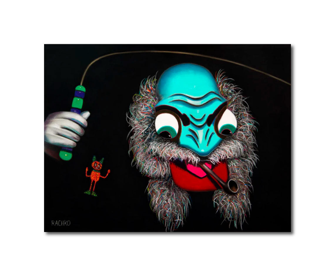 Acrylic Expressionist Figurative Painting Surrealism "MAJORDOMO - BOLIVIANOS" Soft Pastel on Sandpaper Barbara Rachko