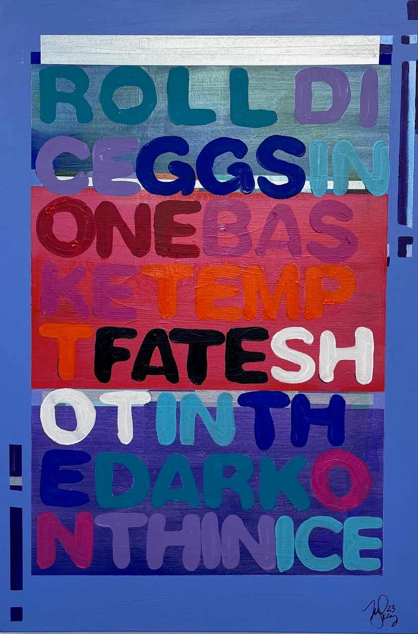 Abstract Acrylic Contemporary Painting 'TAKE A CHANCE' - Acrylic on Gallery Wrapped Canvas Michelle Lander Feinberg