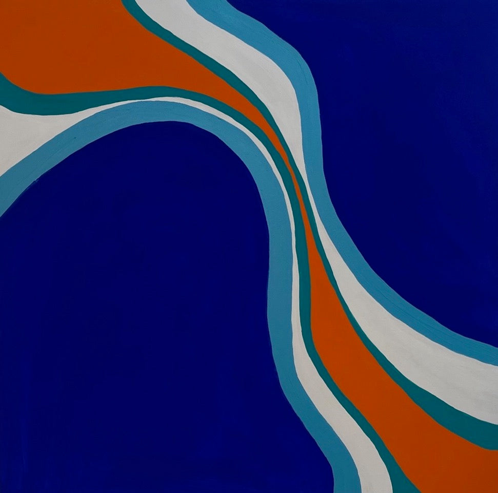 Abstract Acrylic Contemporary Painting 'UPSTREAM DREAM' - Acrylic on Gallery Wrapped Canvas Michelle Lander Feinberg