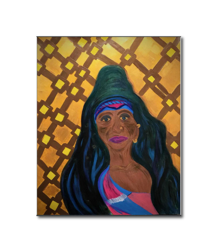 Contemporary Figurative 'MOTHER OF THE MIDDLE EAST' - Acrylic on canvas, acrylic wax, varnish Elena Suprema