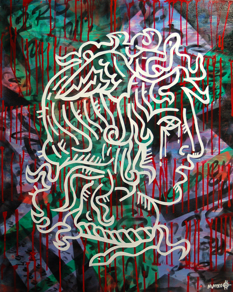 Abstract Painting 'MEDUSA' K'myn Honoshee