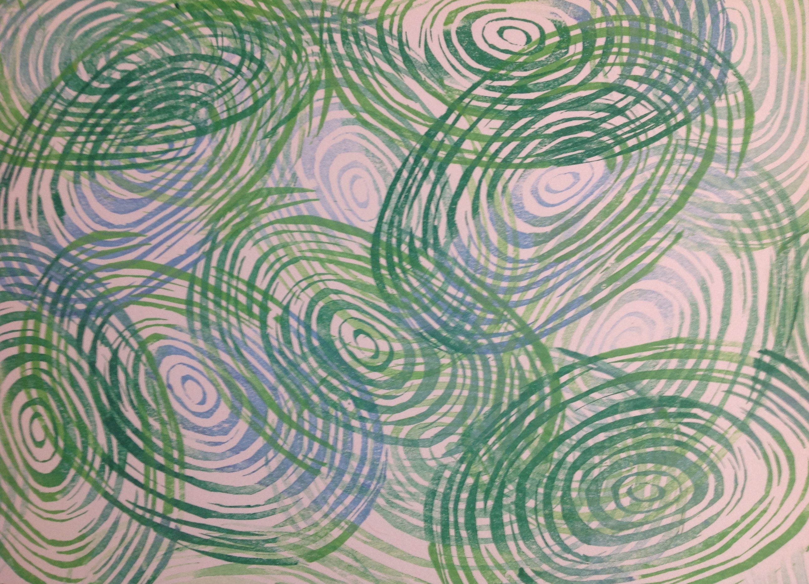 Contemporary 'MERGING' - Relief print Linda Gelbard