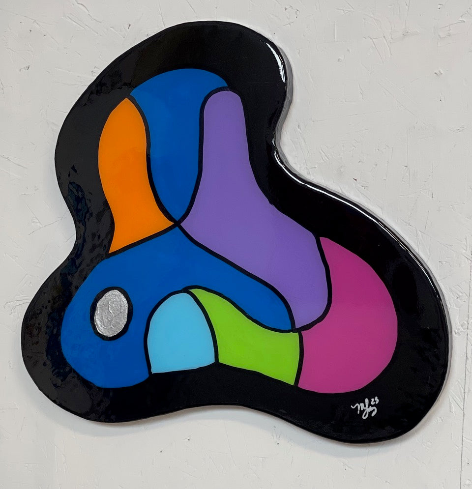 Abstract Acrylic Contemporary Painting 'ON THE INSIDE' - Mixed Media Michelle Lander Feinberg