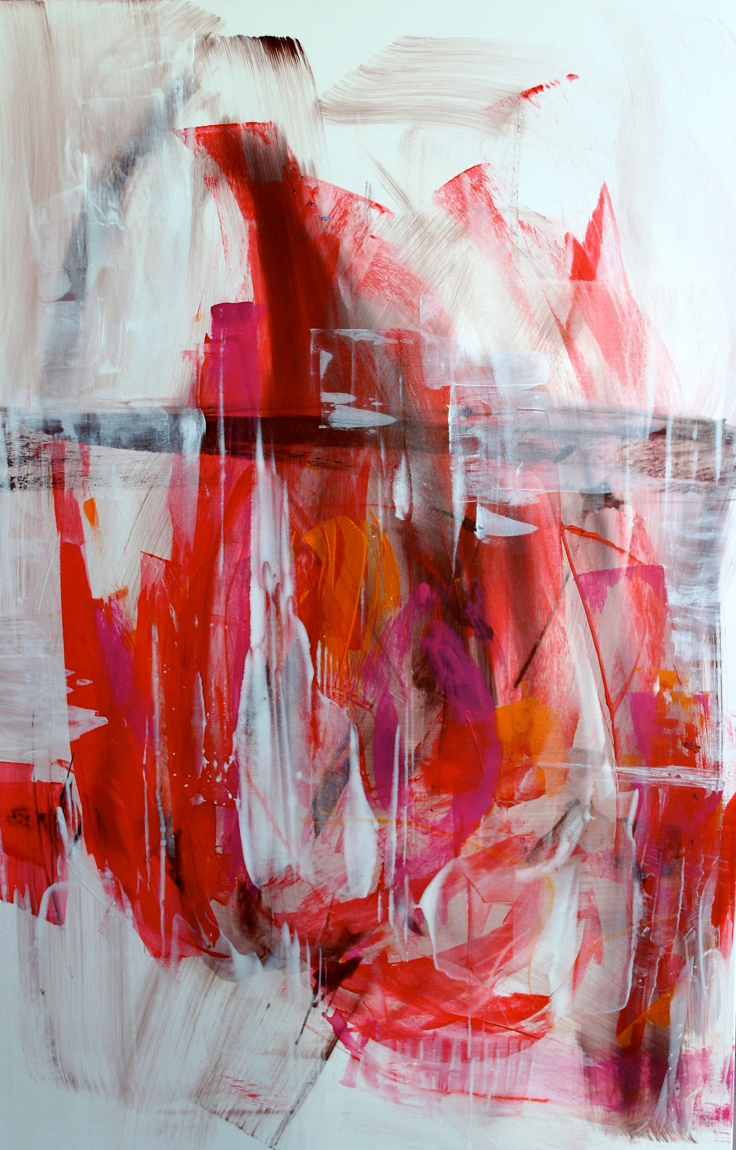 Abstract Acrylic Painting 'NEVER GIVE UP' - Acrylics, Pigments on Canvas Michelle Hold