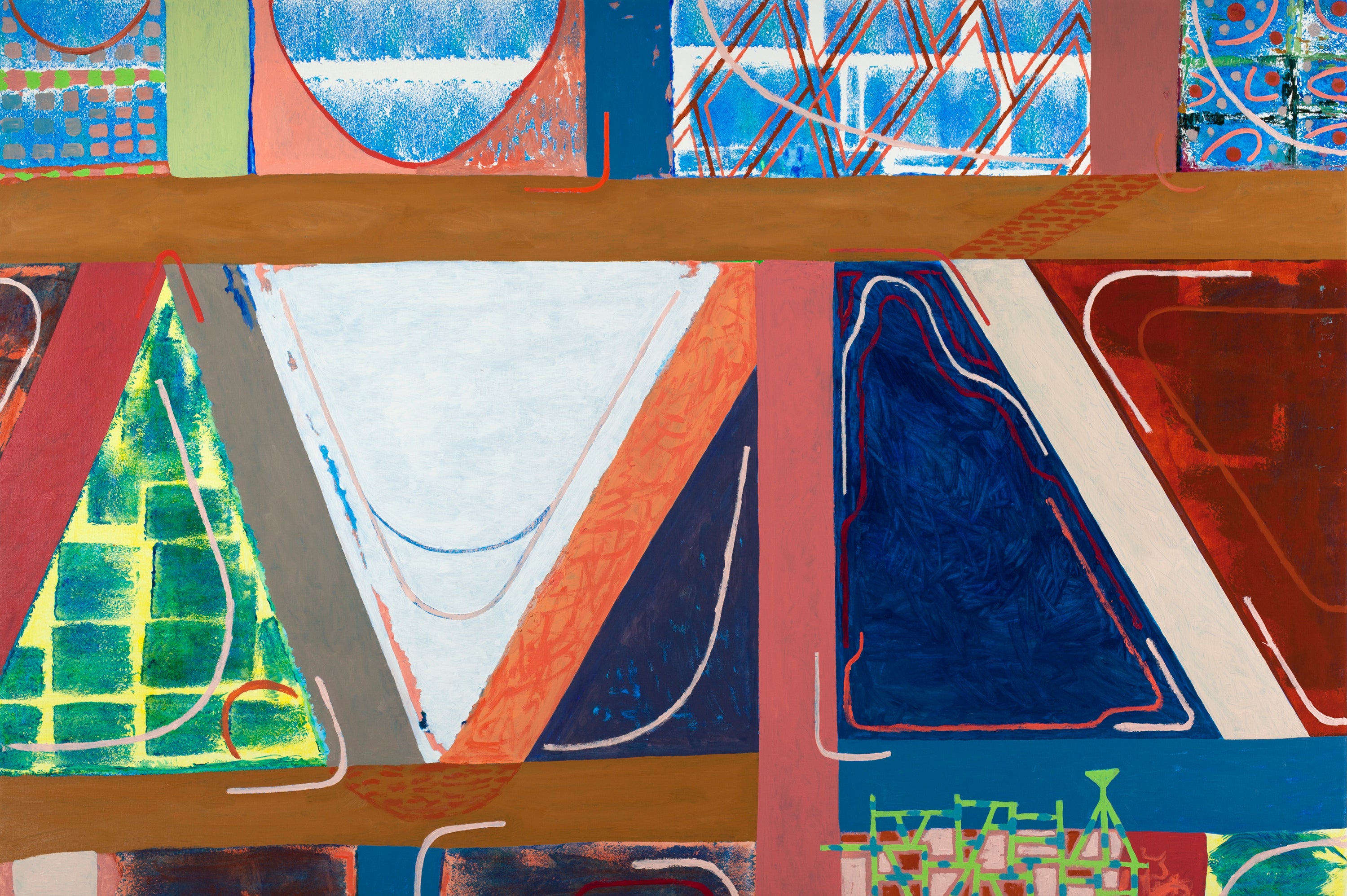 Abstract Contemporary Geometric 'ENTER GAUSSIAN' - Oil, Acrylic on Canvas Miika Nyyssönen