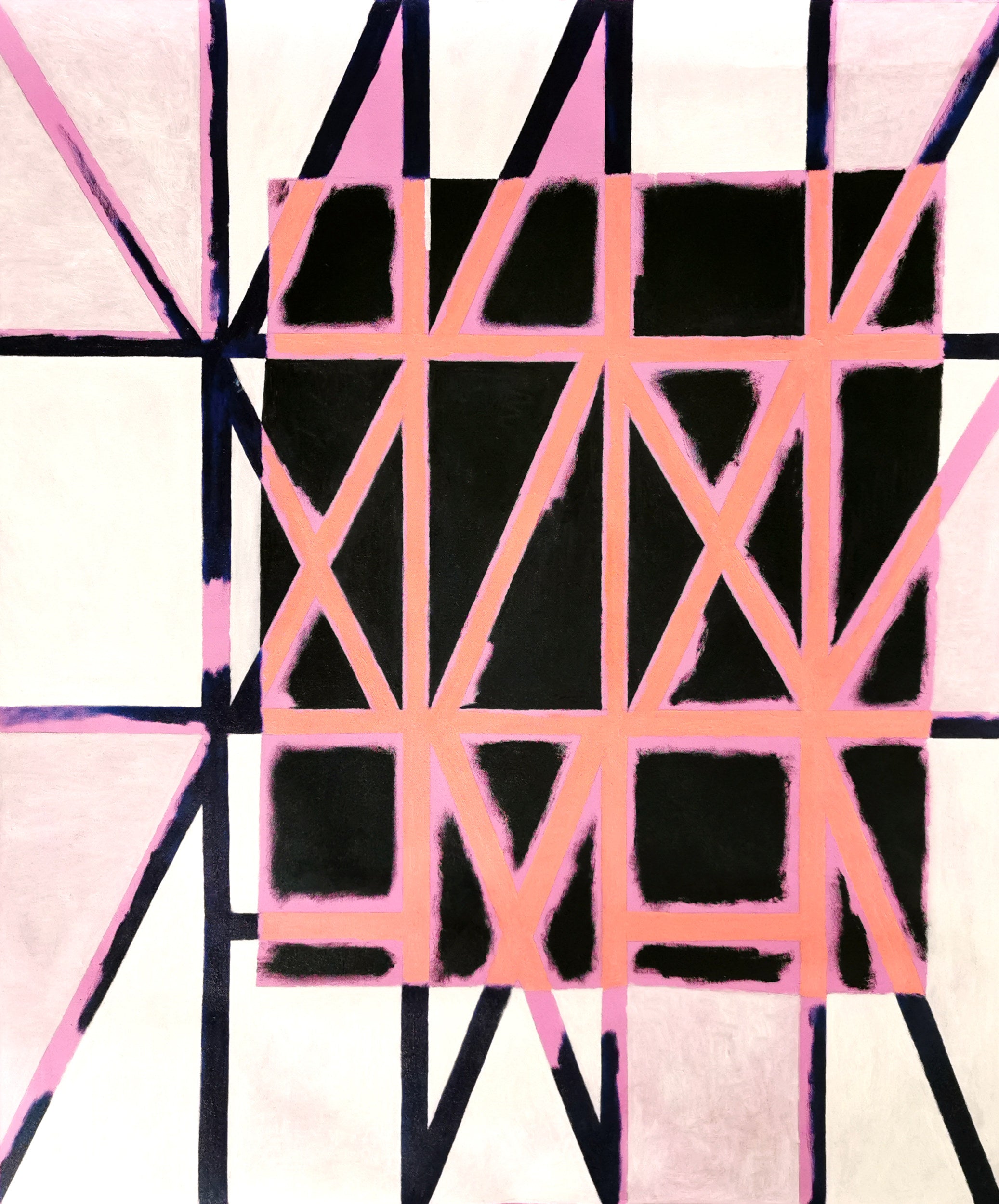 Abstract Contemporary Expressionist Geometric 'FACHWERK UND 13' - Oil on Canvas Miika Nyyssonen