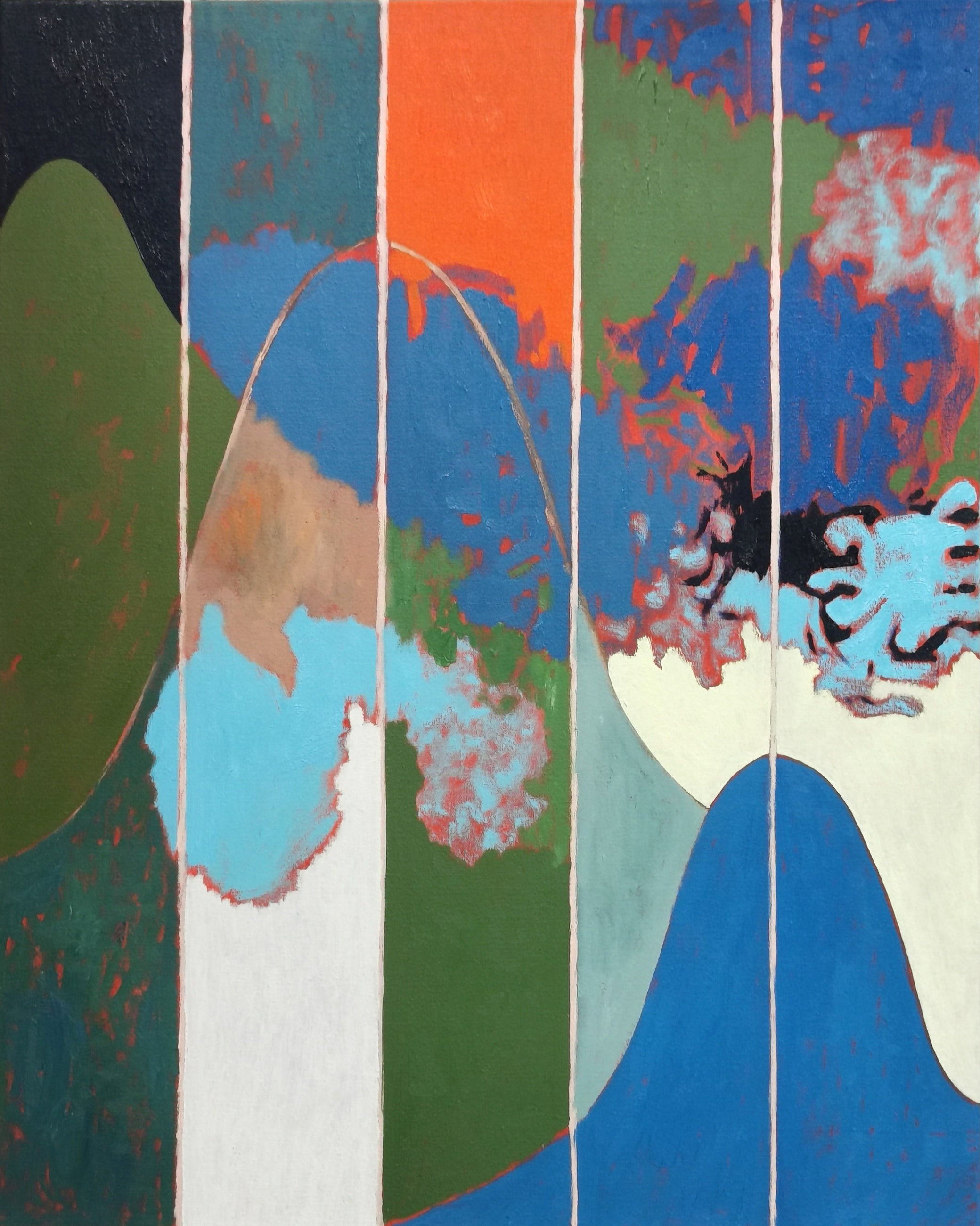 Abstract Contemporary Expressionist Geometric 'THE THIRD GAUSSIAN PAINTING' - Oil on canvas Miika Nyyssonen