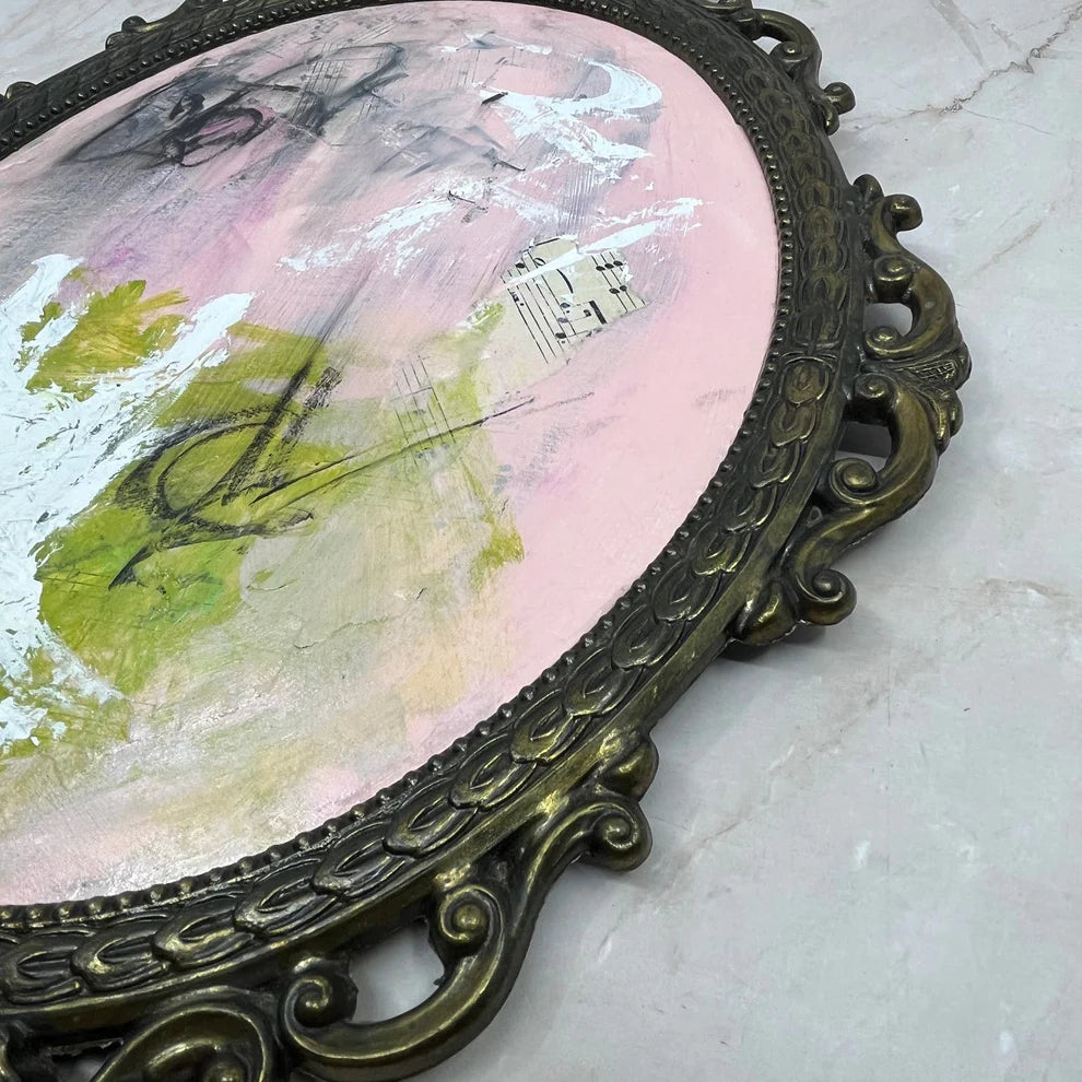 Abstract Collage Mixed Media Painting 'MOMENT OF GRACE' - Abstract Mixed Media Art Painting Collage Sam Lewis
