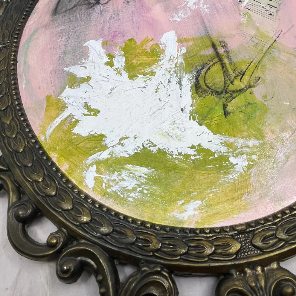 Abstract Collage Mixed Media Painting 'MOMENT OF GRACE' - Abstract Mixed Media Art Painting Collage Sam Lewis