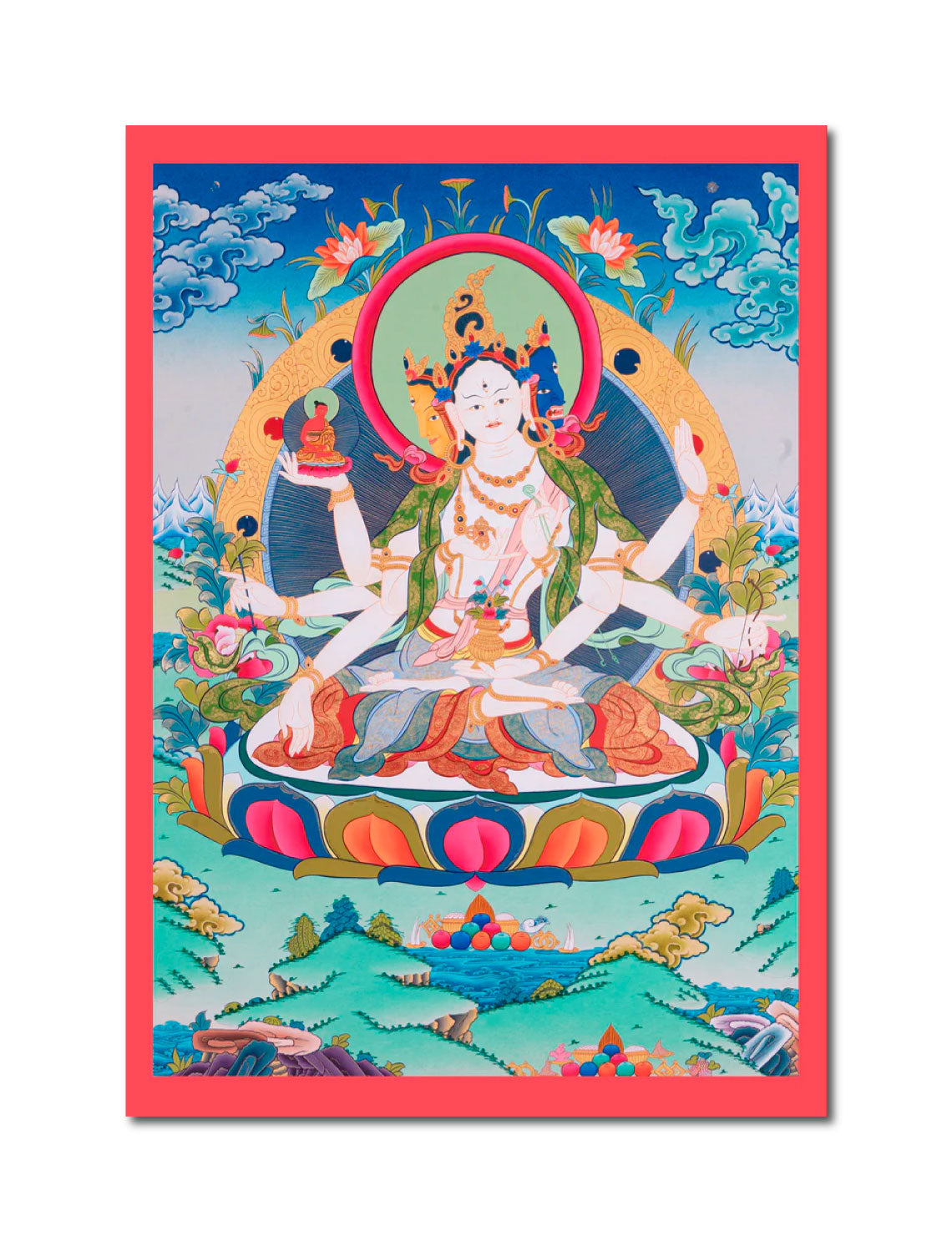 Design Figurative Painting Psychedelic Thanka Visionary 'NAMGYALMA' Boudha Stupa Thanka Center