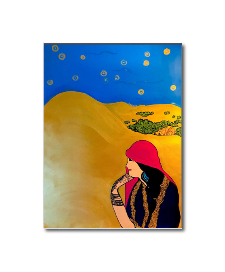 Contemporary Figurative 'NIGHT AT THE OASIS' - Acrylic on canvas, varnish Elea Jane