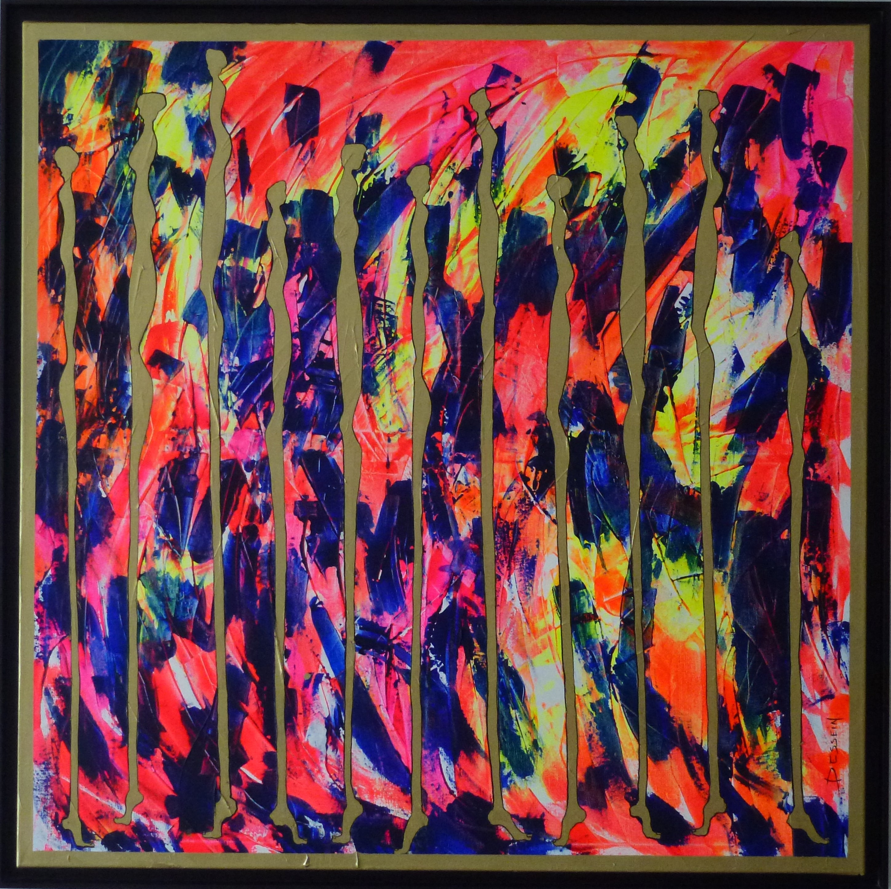 Painting 'NÉMATOÏDES 5' - Acrylic on Canvas Delphine DESSEIN