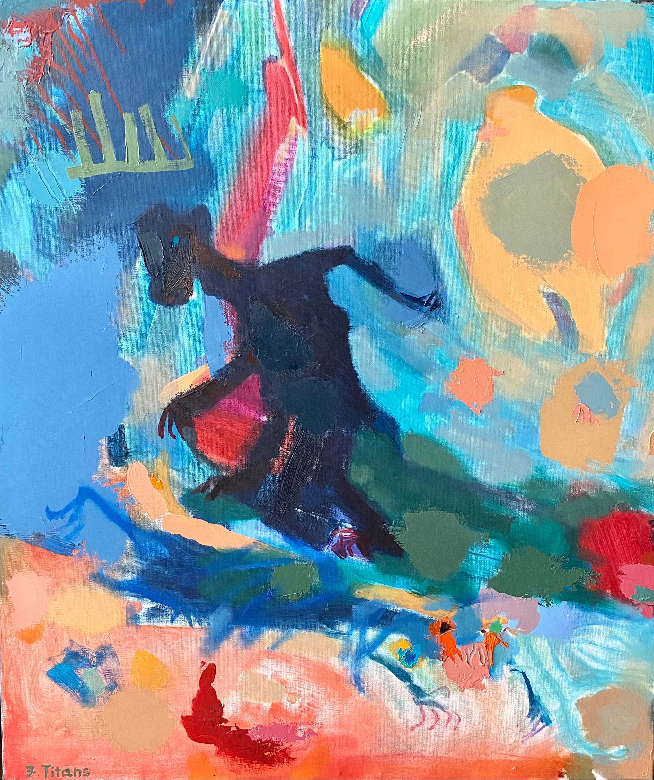'ON THE WAY TO HAPPINESS' - Oil on Canvas Janis Titans