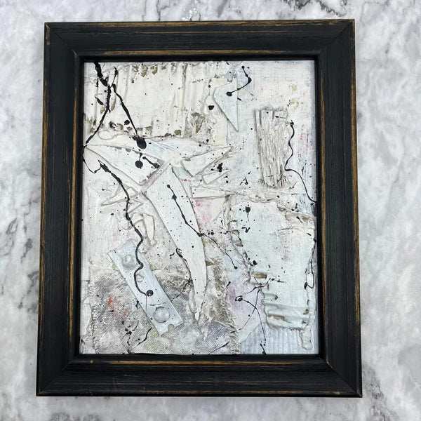 Abstract Collage 'ORIGINAL FRAMED ABSTRACT ART FOUND OBJECT ASSEMBLAGE COLLAGE' Sam Lewis
