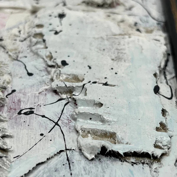 Abstract Collage 'ORIGINAL FRAMED ABSTRACT ART FOUND OBJECT ASSEMBLAGE COLLAGE' Sam Lewis
