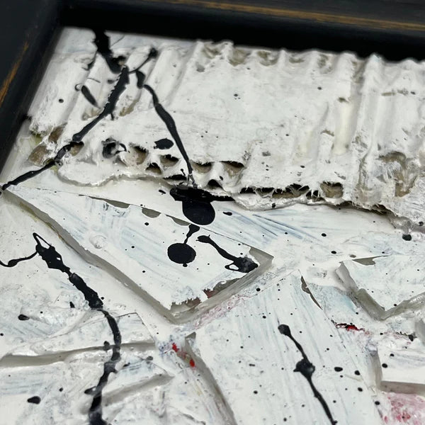 Abstract Collage 'ORIGINAL FRAMED ABSTRACT ART FOUND OBJECT ASSEMBLAGE COLLAGE' Sam Lewis