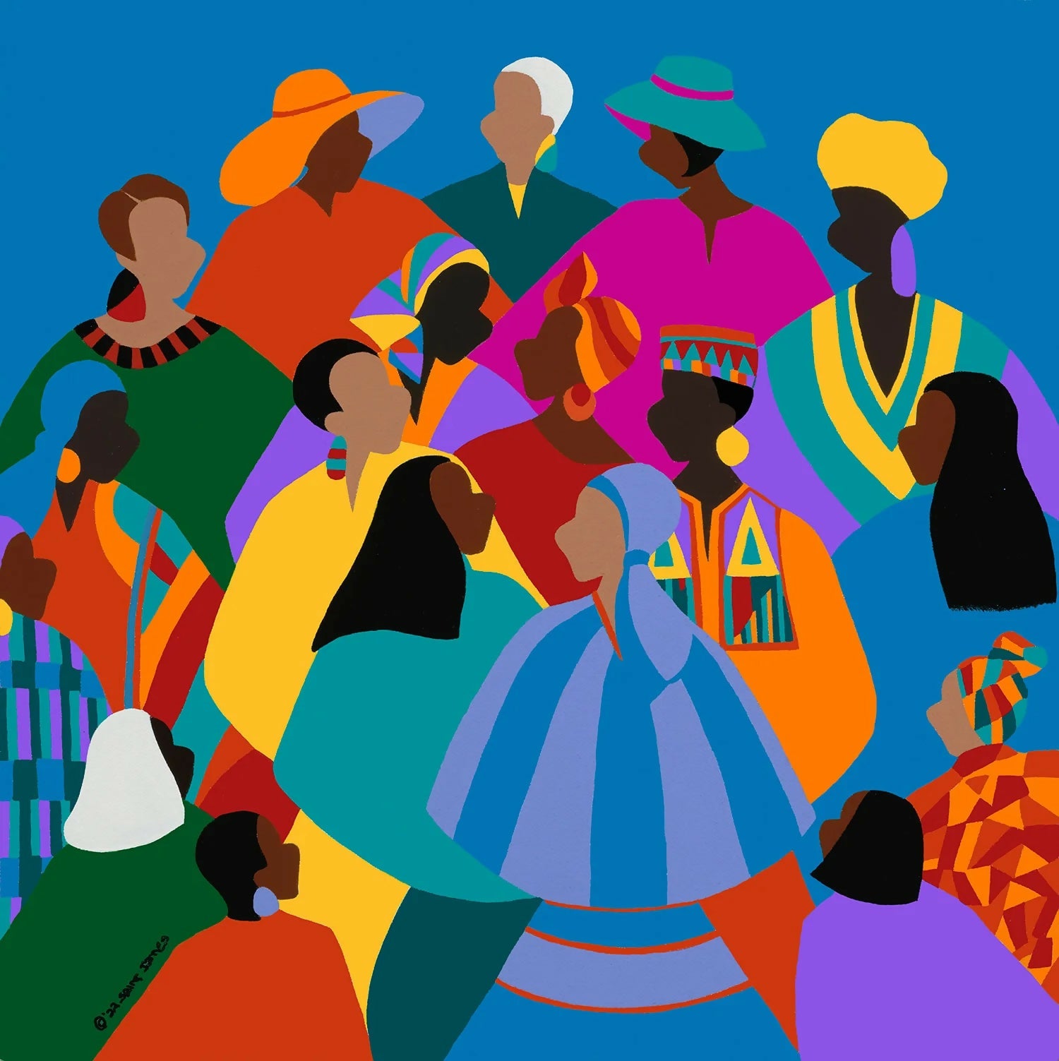 Acrylic Art Figurative Painting Our Global Vision Atelier Synthia SAINT JAMES