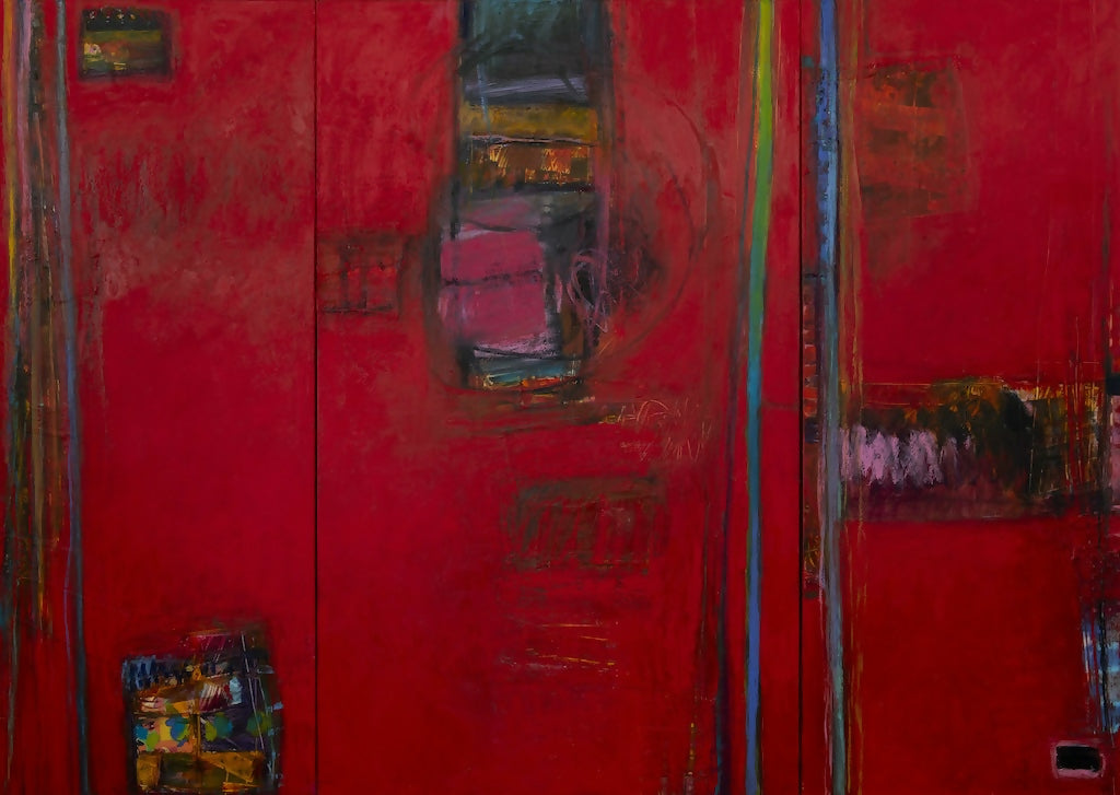 Abstract Collage Expressionist Mixed Media Oil Painting It's Not What You Think, no. 7 Leya Evelyn