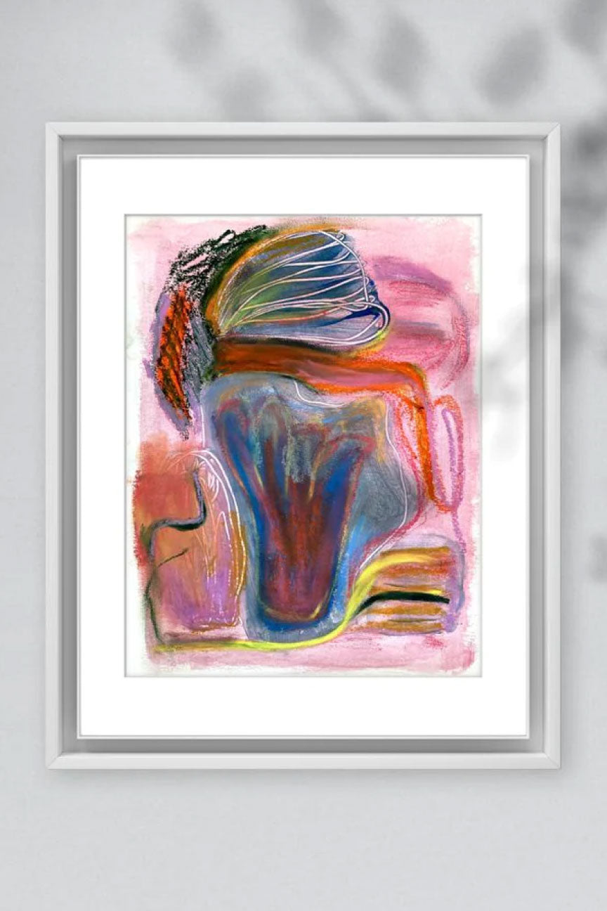 Abstract Contemporary Ink 'PÉTALE' Mixed Techniques Nina Fourton