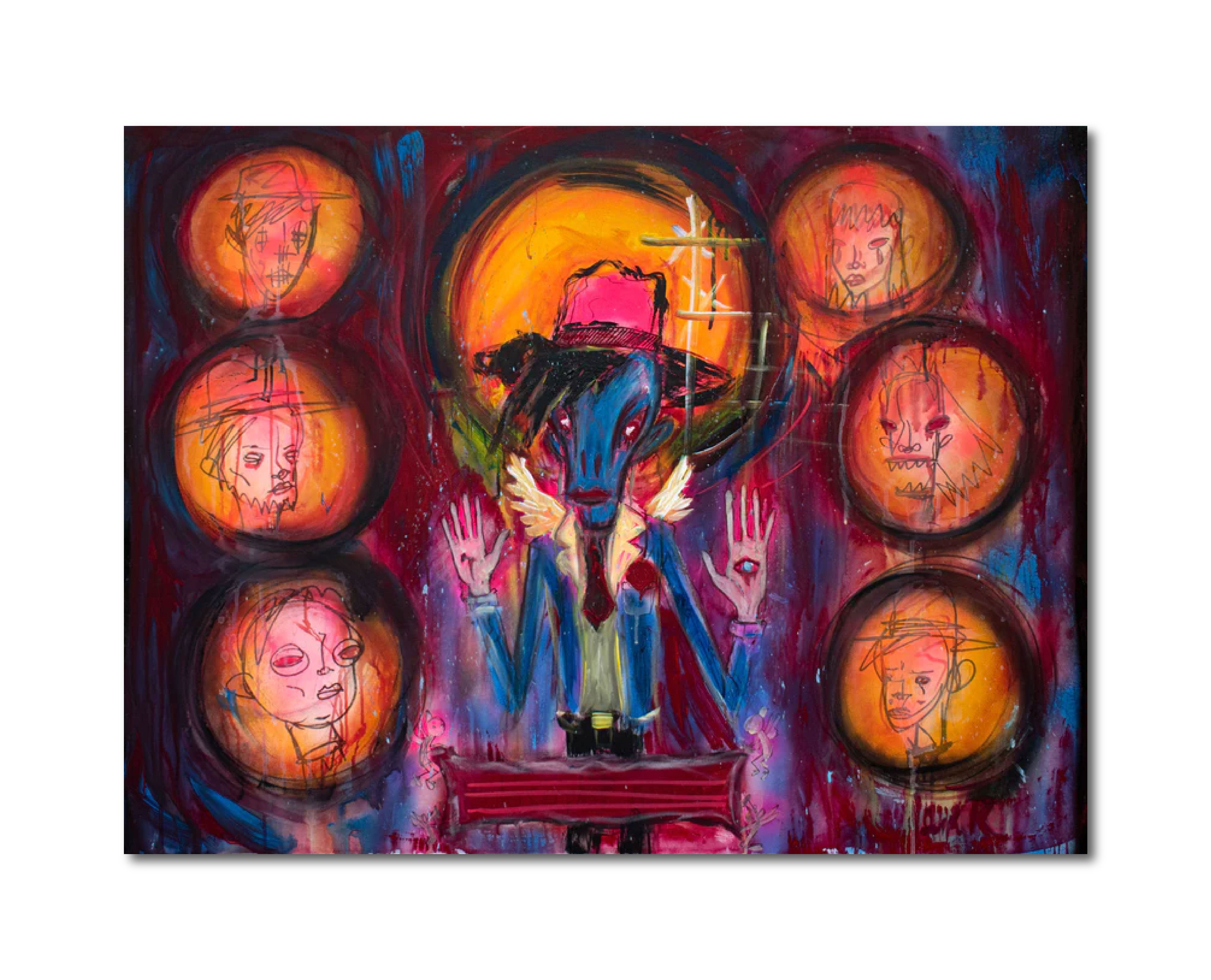 Acrylic Mixed Media 'PHILOSOPHER KING' - Acrylic and Mixed Media on Canvas Joseph Smolin
