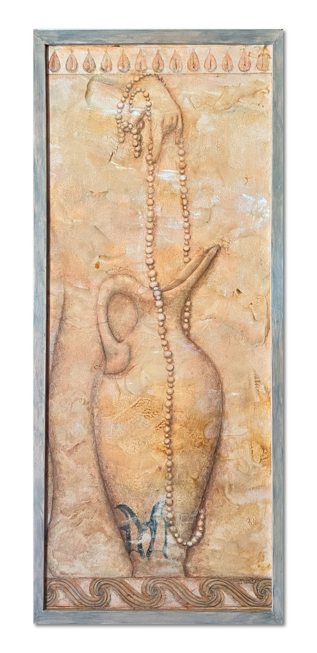 Figurative Oil 'PINK PITCHER WITH PENGUINS' - Framed, Oil on Arches Oil Paper, Mounted on Board Laurie Goodhart