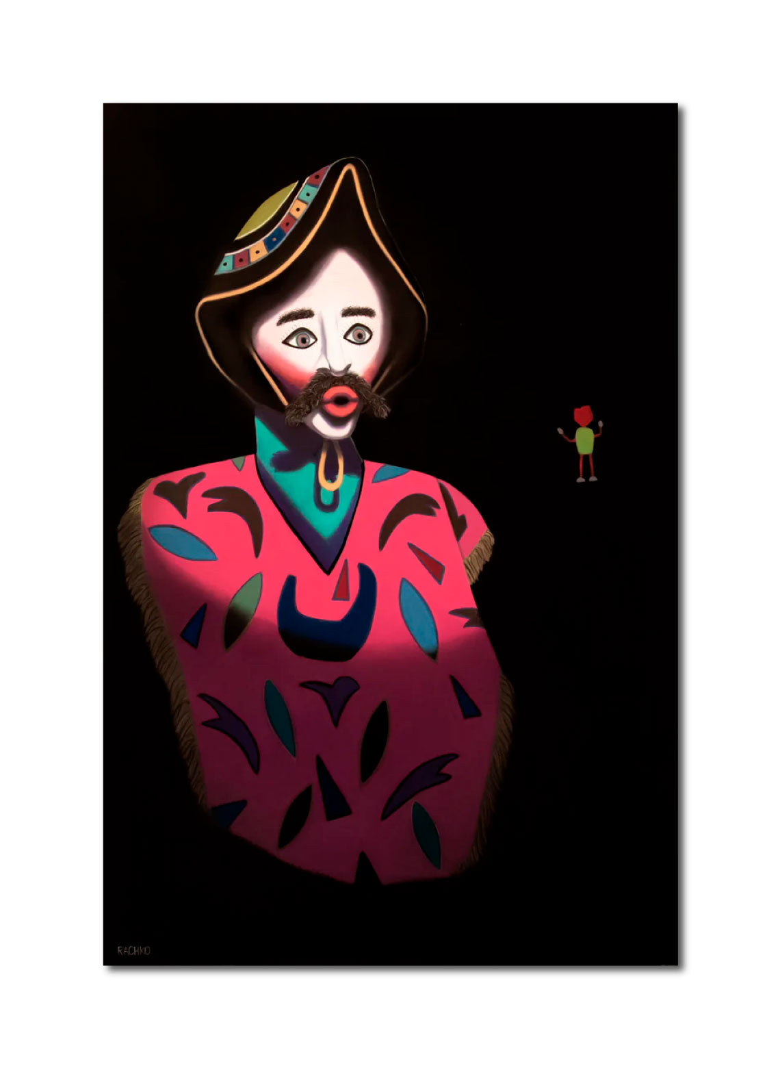 Acrylic Expressionist Figurative Painting Surrealism "PROPHECY - BOLIVIANOS" Soft Pastel on Sandpaper Barbara Rachko