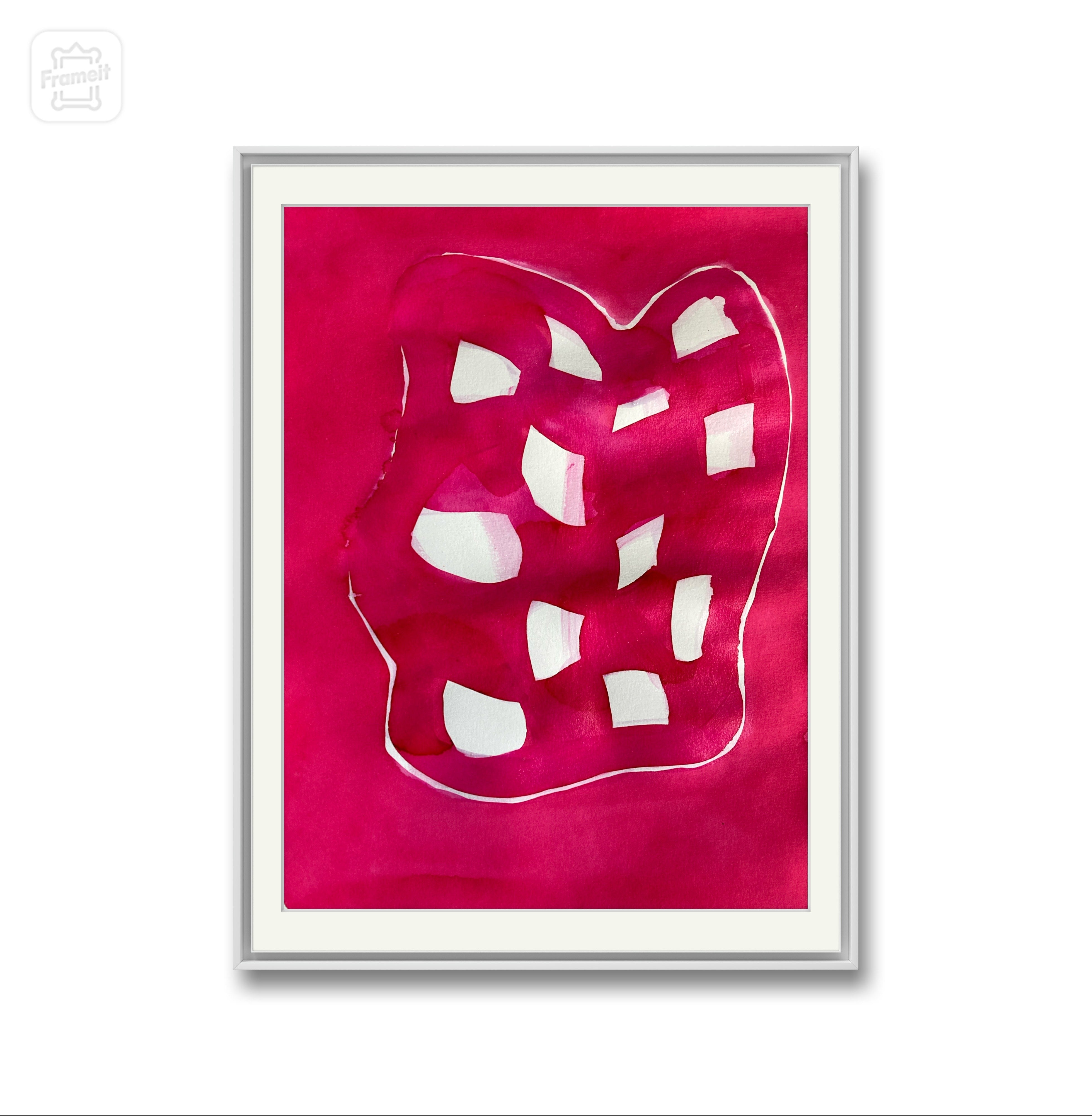 Abstract Contemporary Ink 'PSYCHÉ' Encre Rose Tyrien (Pink Ink) on Canson Paper Nina Fourton