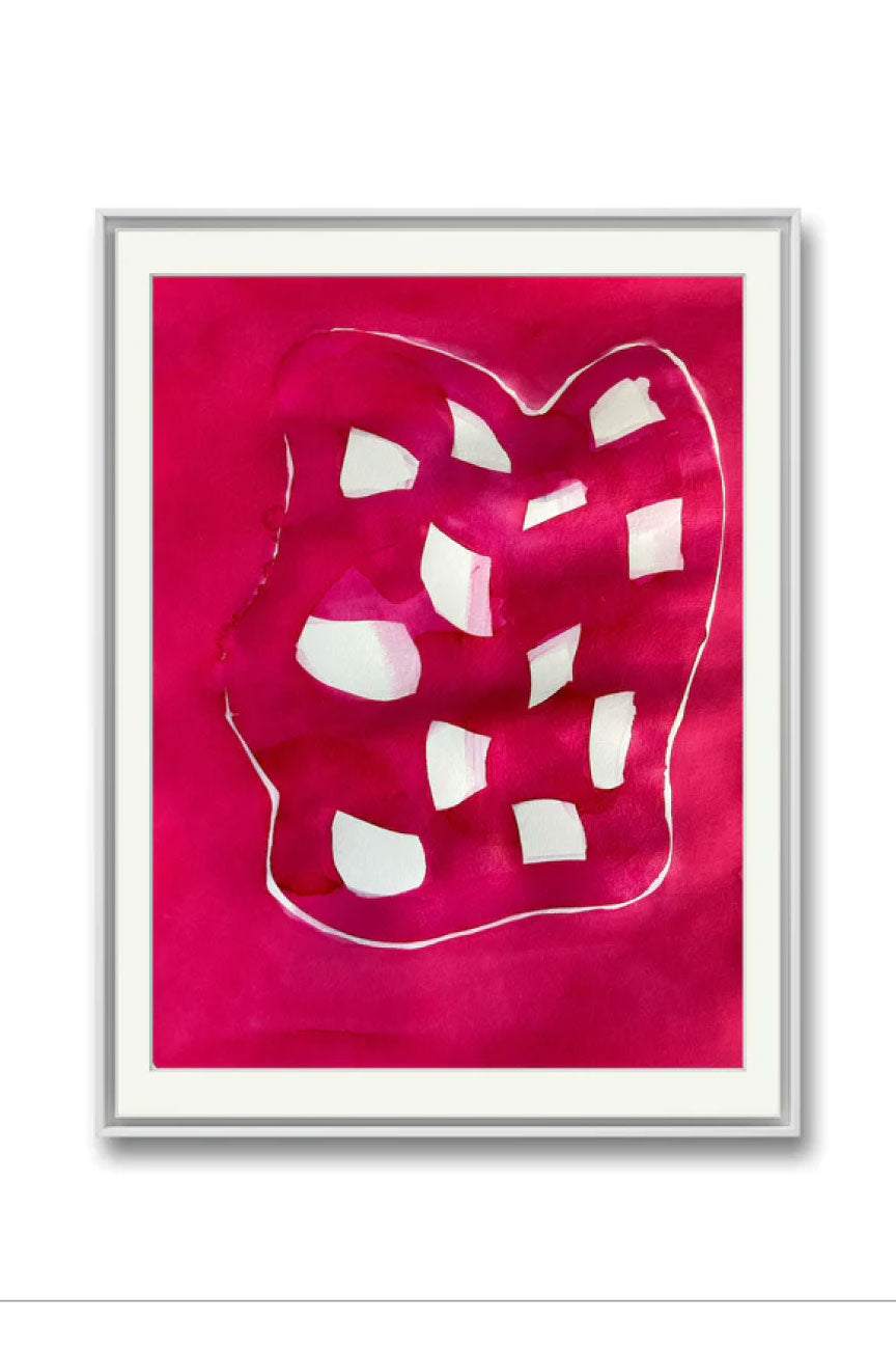 Abstract Contemporary Ink 'PSYCHÉ' Encre Rose Tyrien (Pink Ink) on Canson Paper Nina Fourton