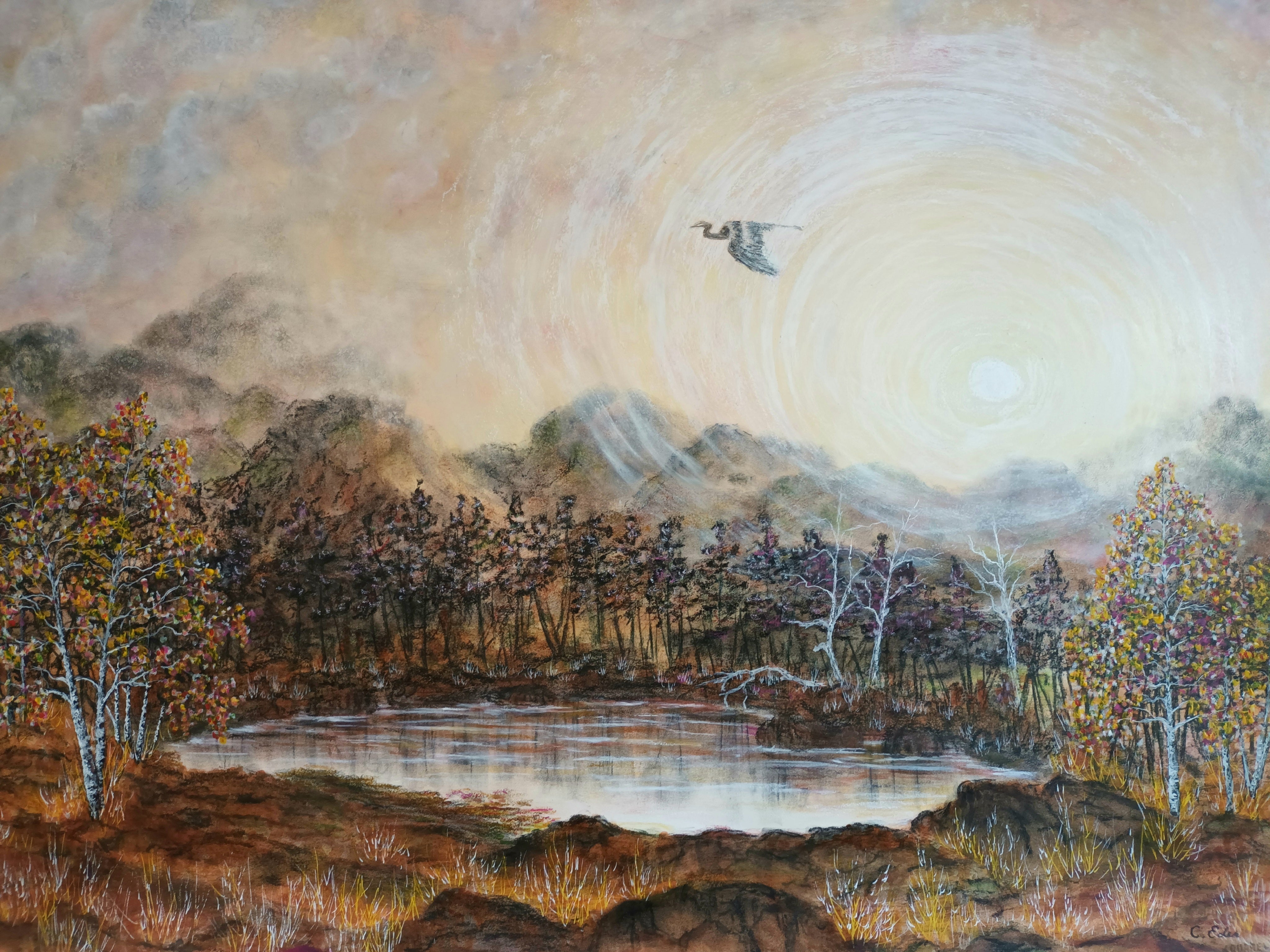 Pastels Watercolor 'PASSING BY' Charlotte Eder