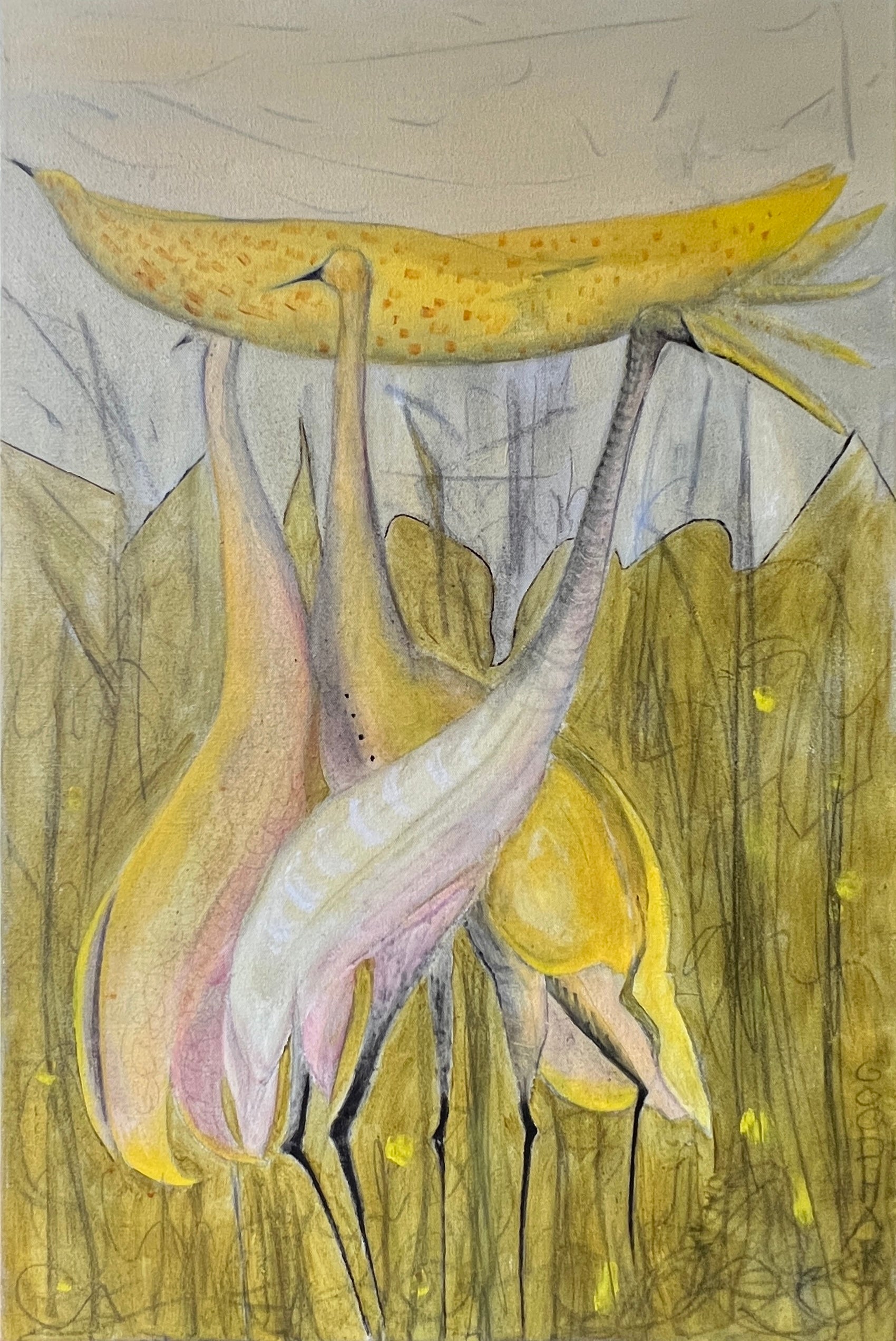 Figurative Oil 'PERIRRHANTERION, MARCH' - Oil and Graphite on Canvas Laurie Goodhart