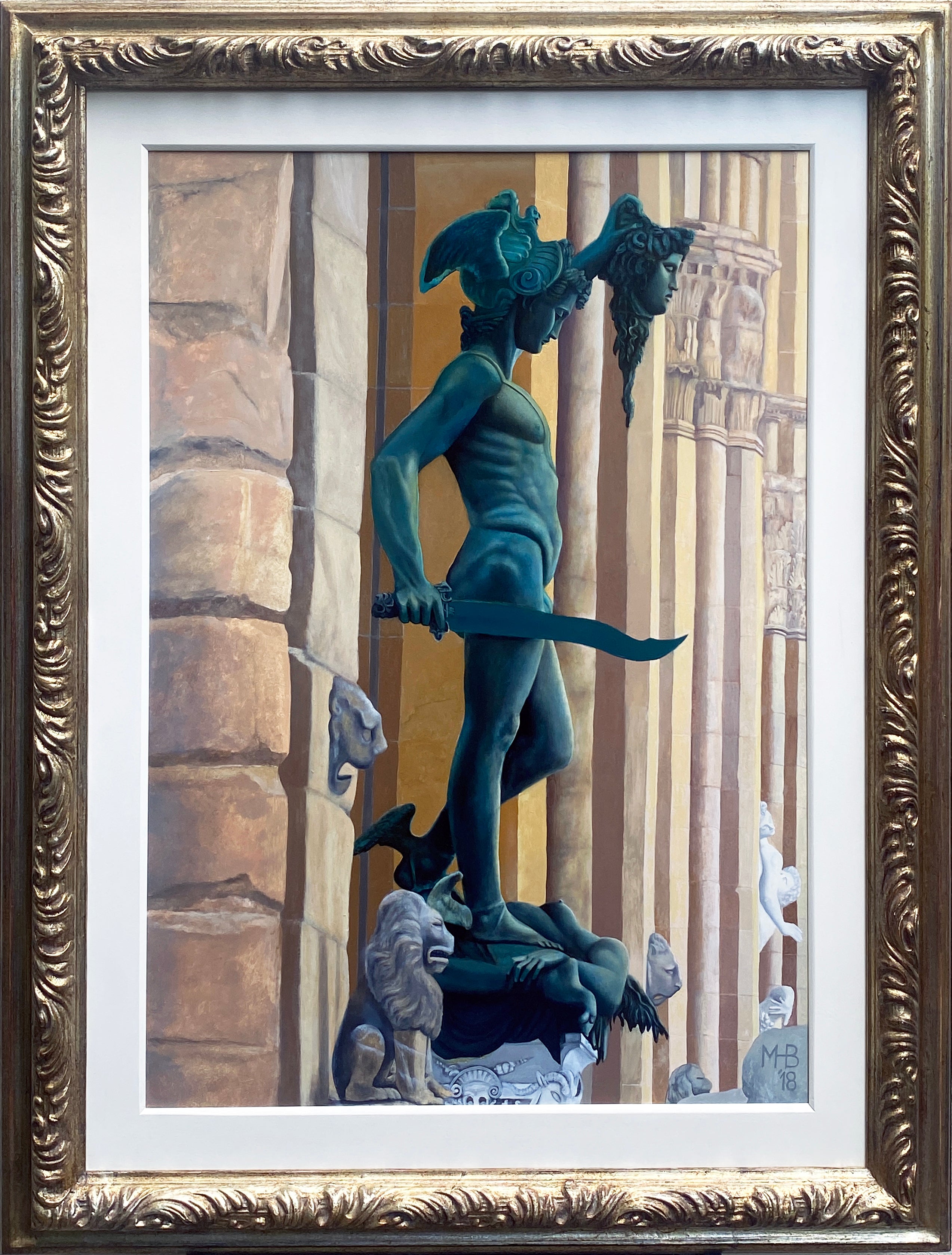 Oil 'PERSEO & MEDUSA' - Oil on Gessoed Panel Matthew Holden Bates