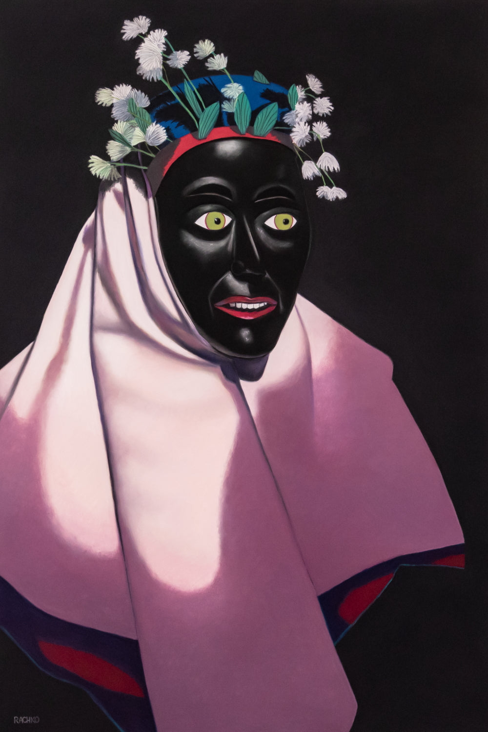 Acrylic Expressionist Figurative Painting Surrealism "POSEUR - BOLIVIANOS" Soft Pastel on Sandpaper Barbara Rachko