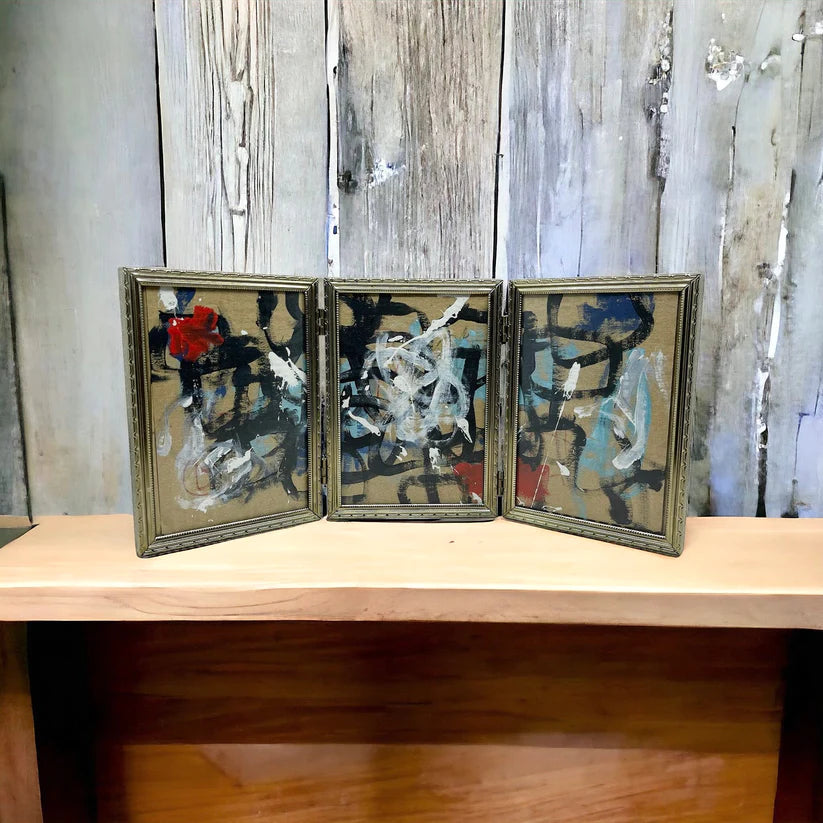 Abstract Painting 'POSSIBLE DREAM' - Mixed Media Triptych Abstract Art Painting Sam Lewis