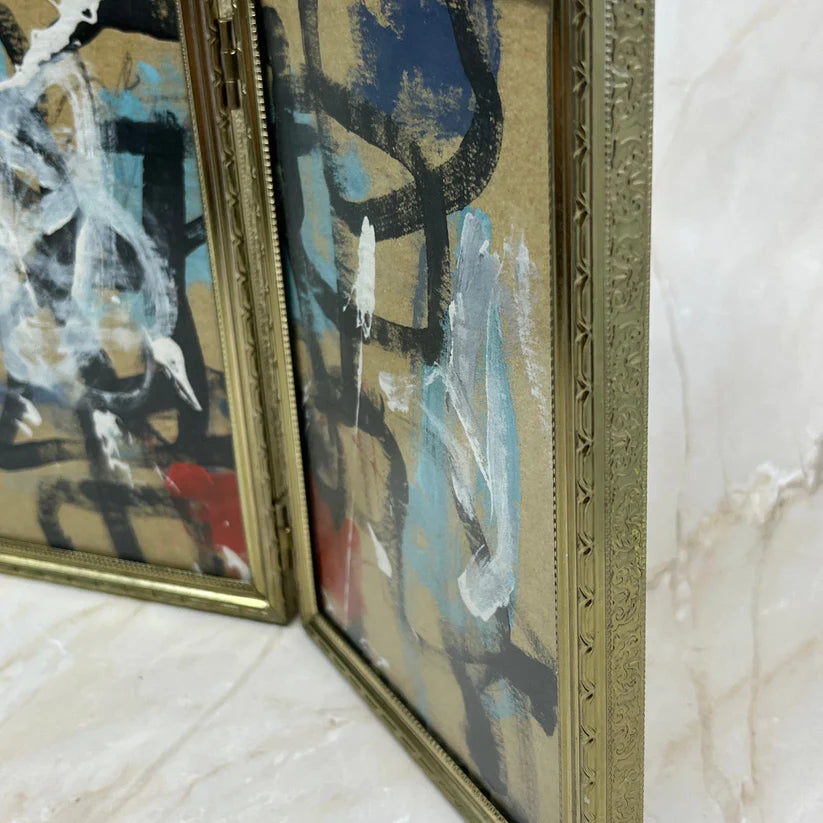 Abstract Painting 'POSSIBLE DREAM' - Mixed Media Triptych Abstract Art Painting Sam Lewis