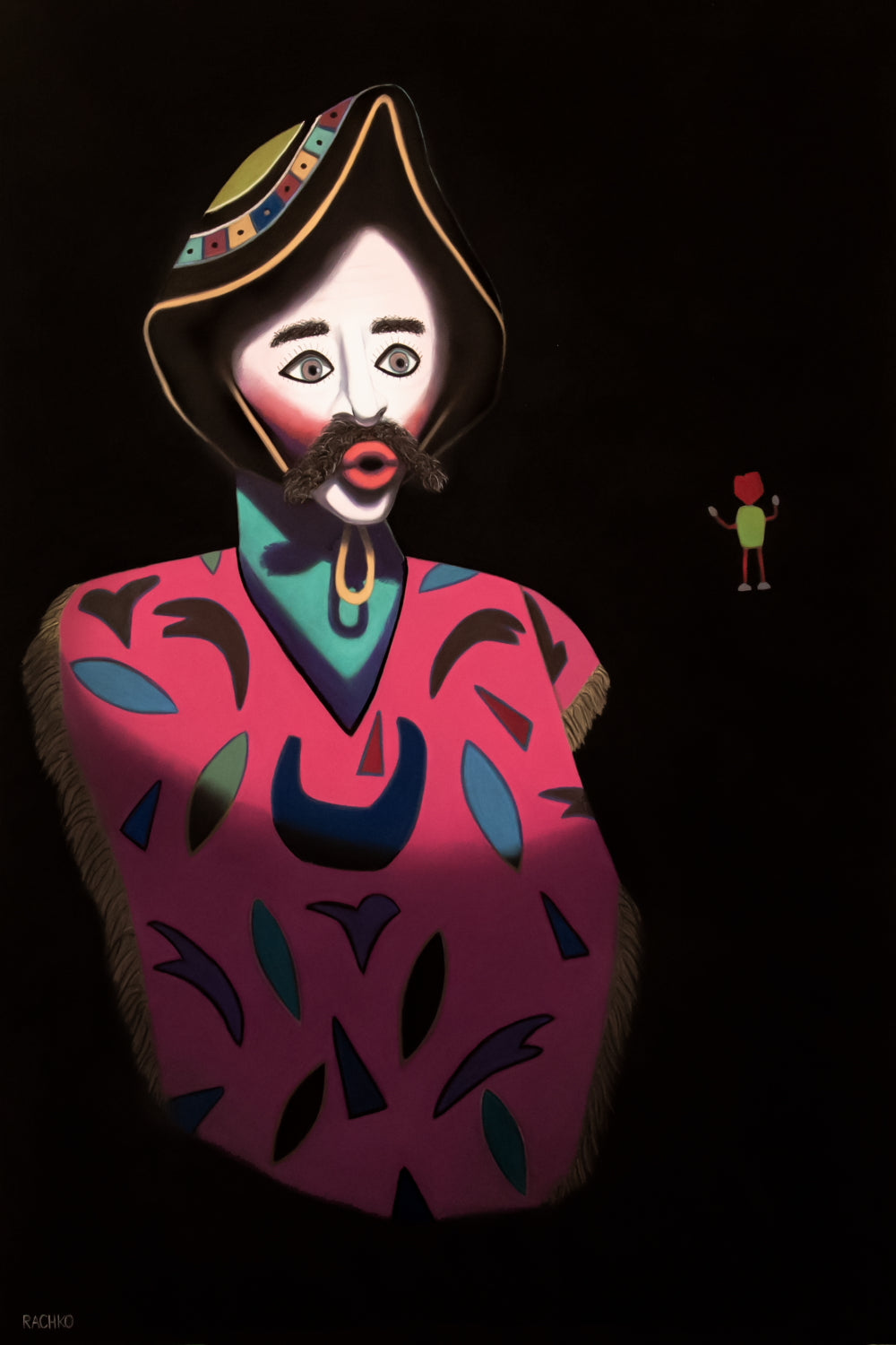 Acrylic Expressionist Figurative Painting Surrealism "PROPHECY - BOLIVIANOS" Soft Pastel on Sandpaper Barbara Rachko