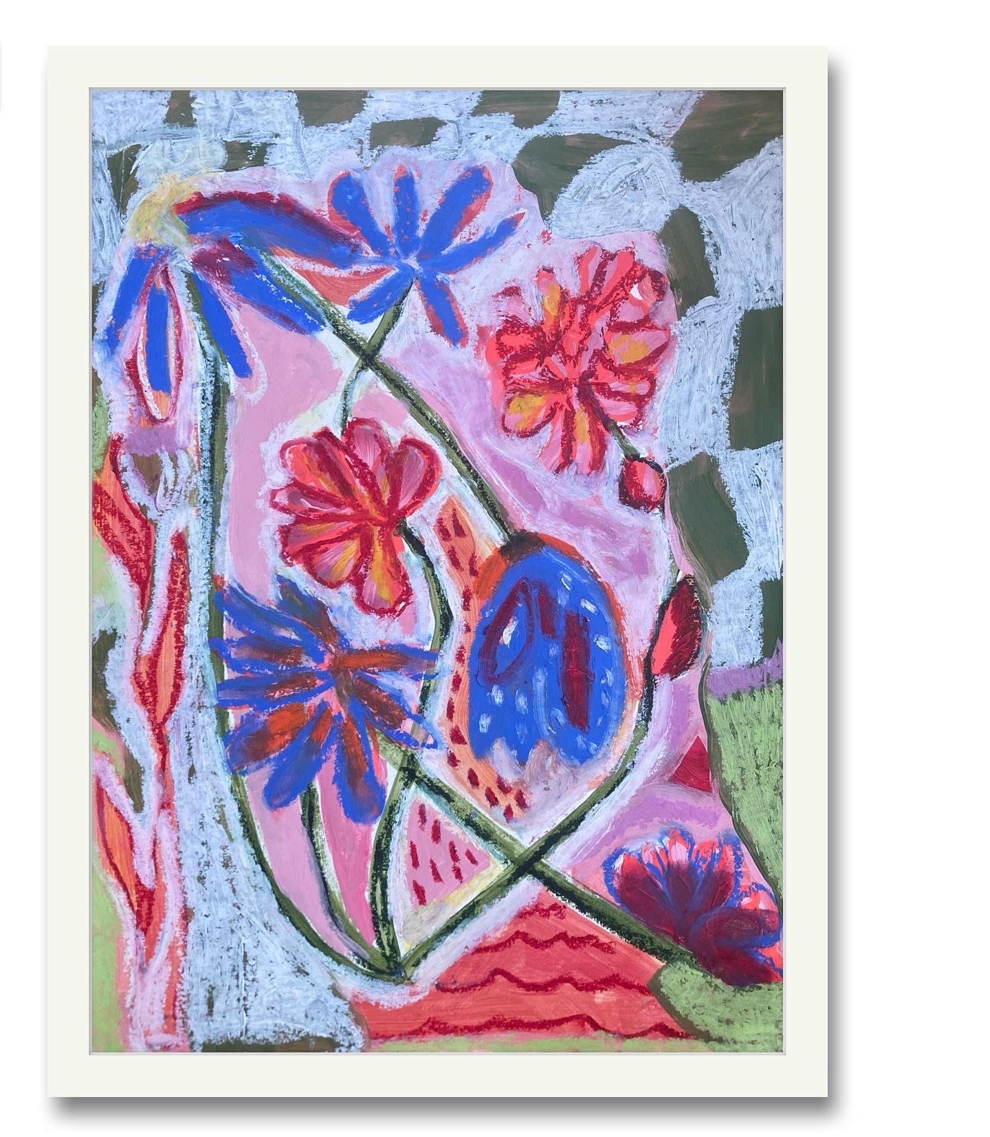 Mixed Media 'QUEEN'S GAMBIT'- Mixed Media and Oil Pastel on Paper Nina Fourton