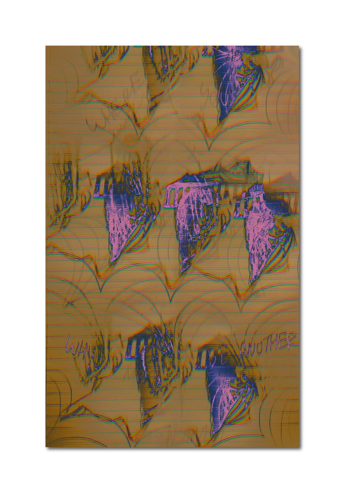 Abstract Acrylic Design Digital Expressionist Figurative Painting Prints Surrealism 'WHERE ARE YOU, WHY IT MUST BE ANOTHER PLANET' Original Print, Mixed Media Drawing Camille Brack