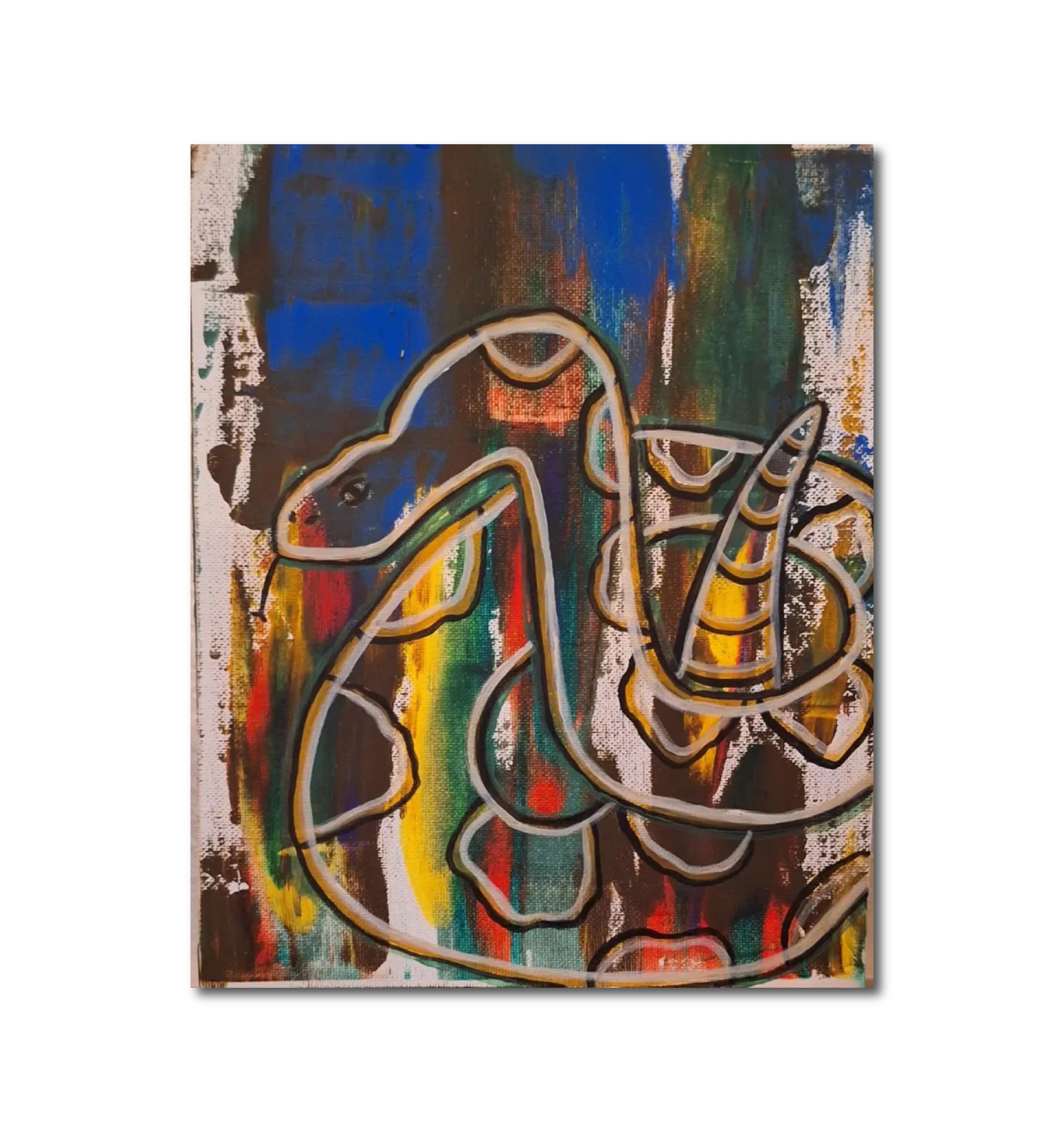 Abstract Contemporary Watercolor 'RATTLESNAKE' Lulu Trevizo