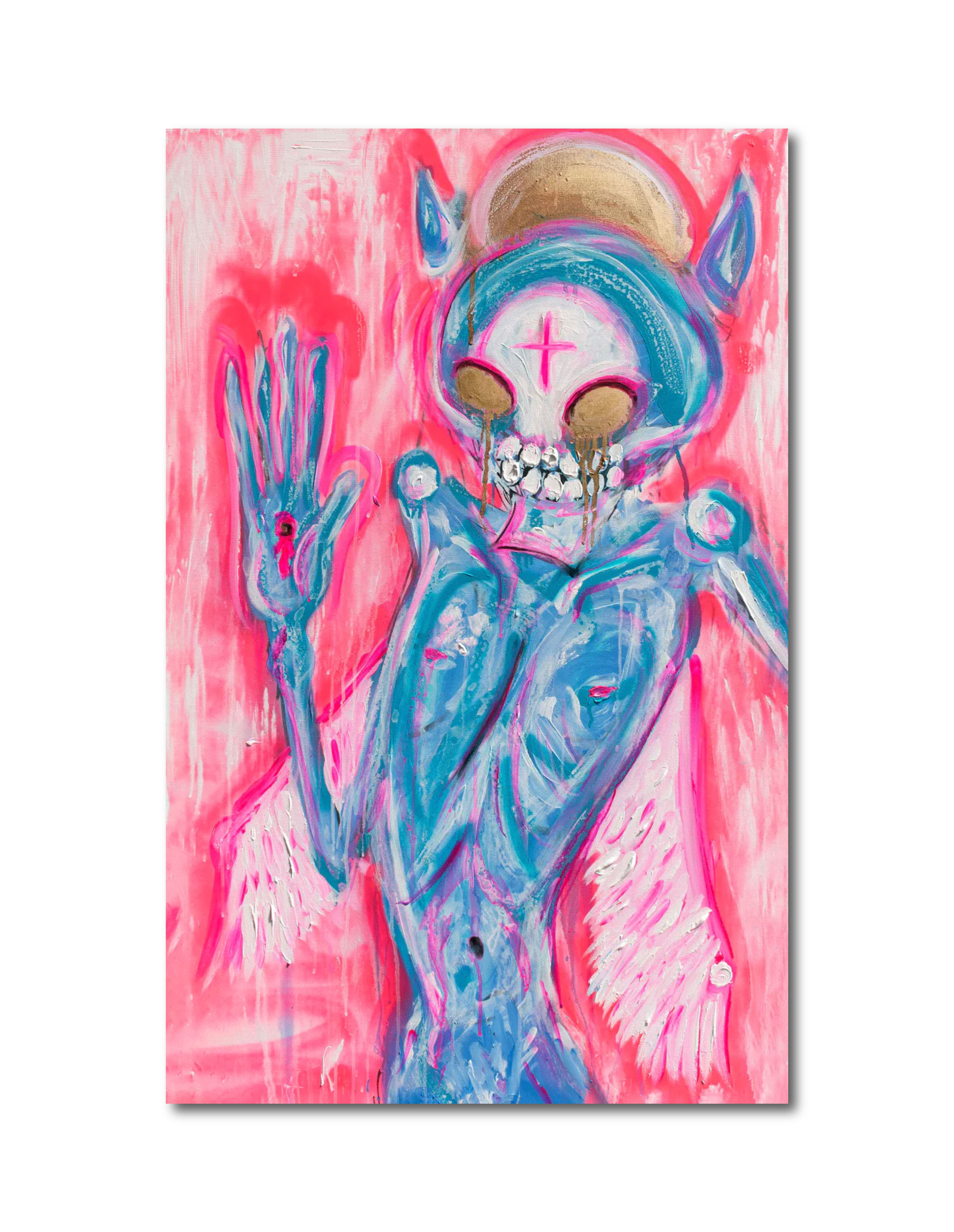 Acrylic Mixed Media 'REAL LIFE ANGEL' - Acrylic and Mixed Media on Canvas Joseph Smolin
