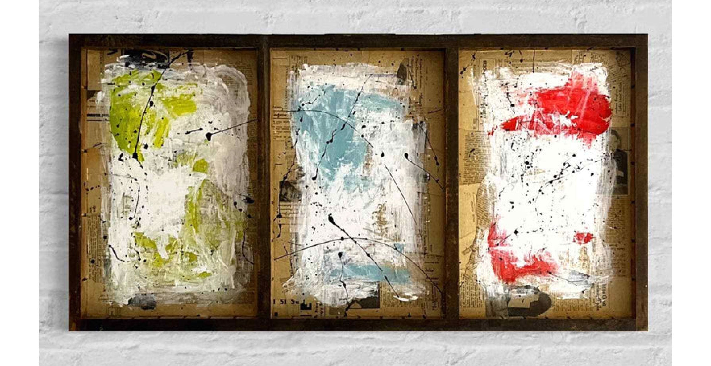 Abstract Acrylic Collage Contemporary Oil Painting 'RECLAIMED PRINTER'S' - Original Mixed Media Abstract Art Painting. Sam Lewis